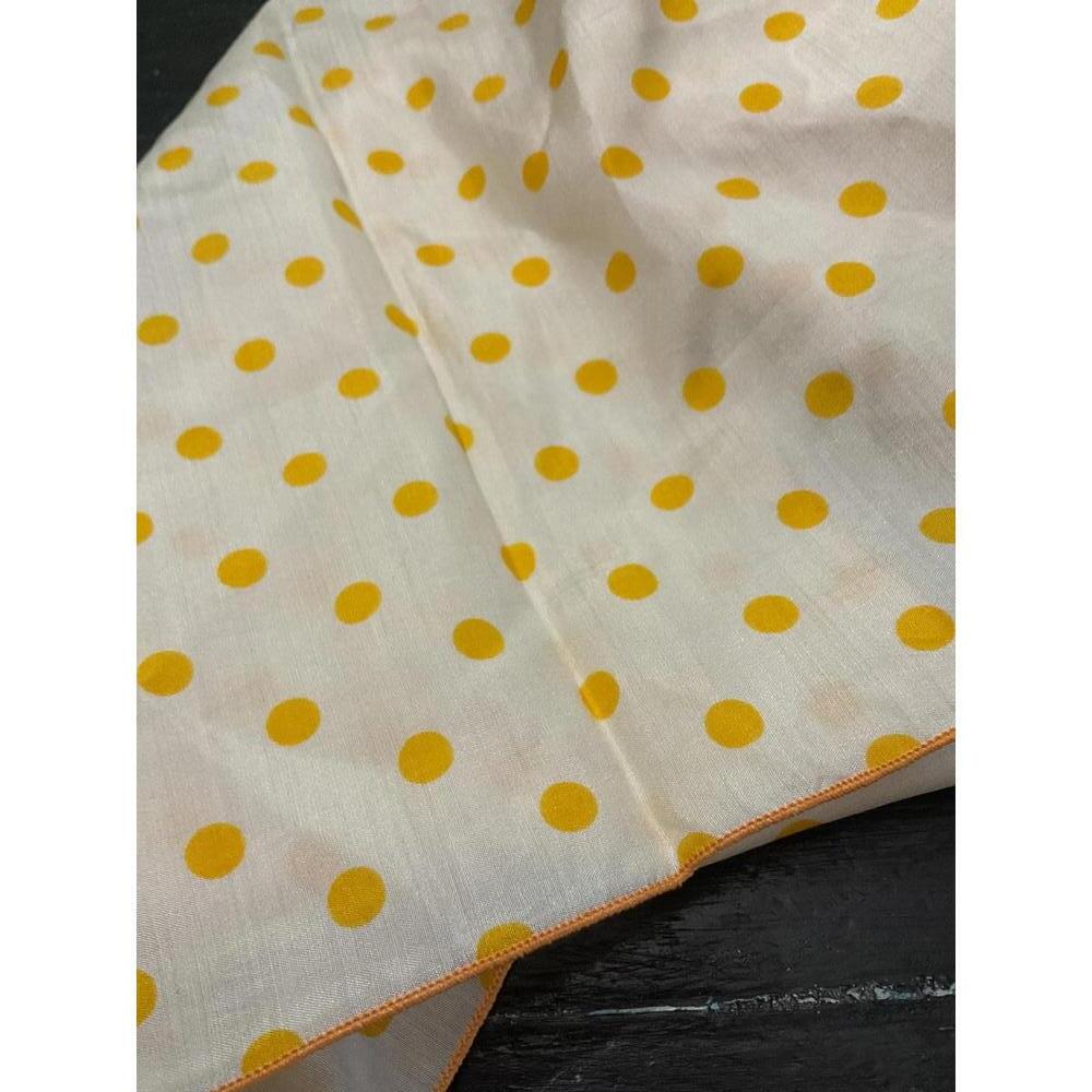 Roy Strauss  Vintage Yellow Polka Dot Lightweight Silk Women's Scarf - Picture 2 of 5